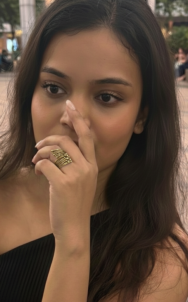 Golden Wave Statement Ring