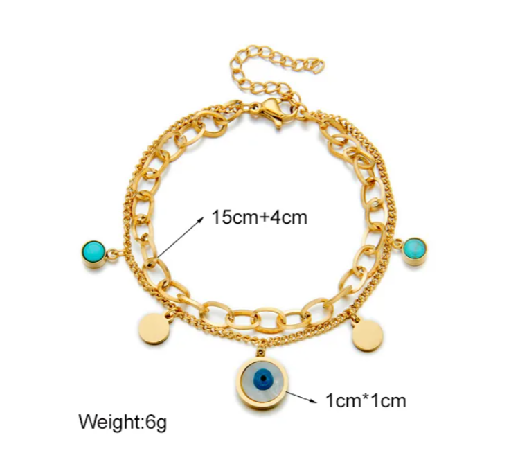 Evil Eye Double Layered Bracelet