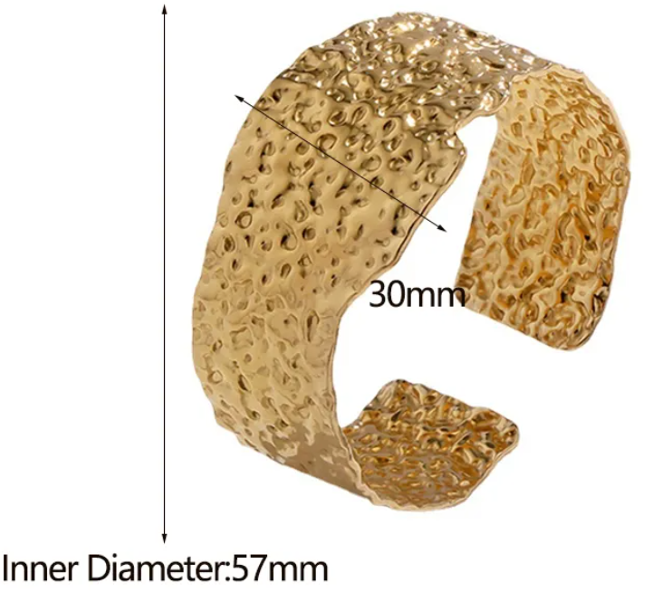 Hammered Wide Bracelet