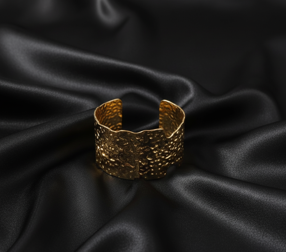 Hammered Wide Bracelet