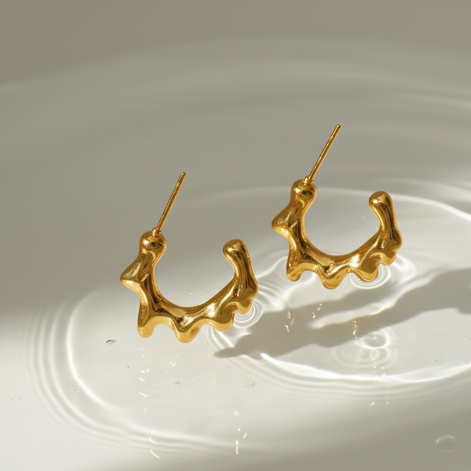 C-shaped Hoop Earrings