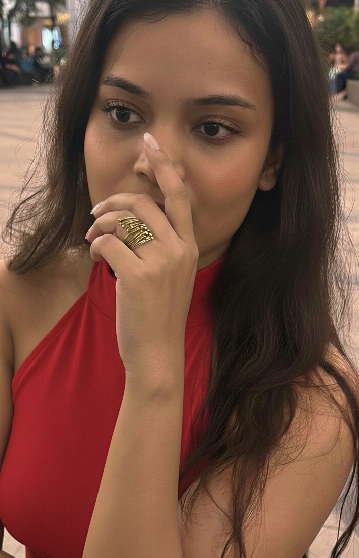 Golden Wave Statement Ring