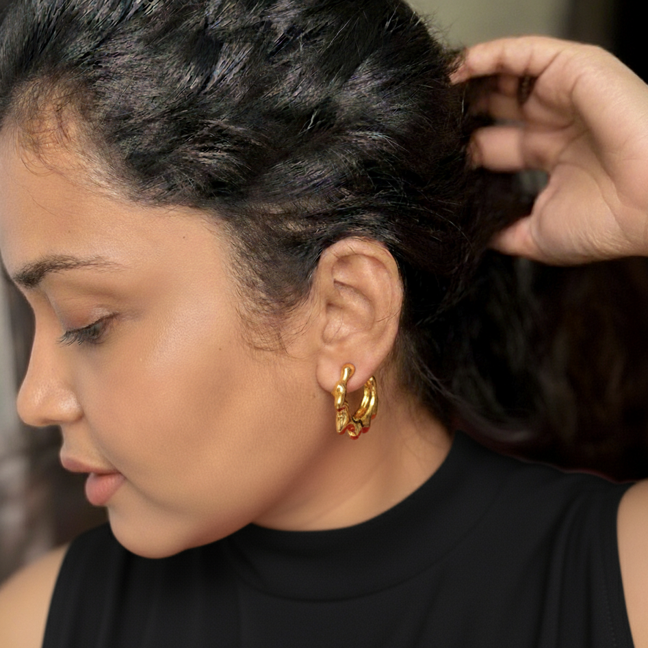 C-shaped Hoop Earrings