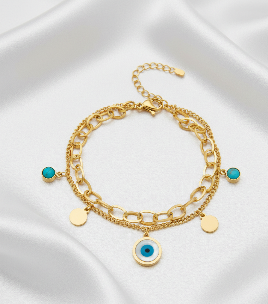 Evil Eye Double Layered Bracelet