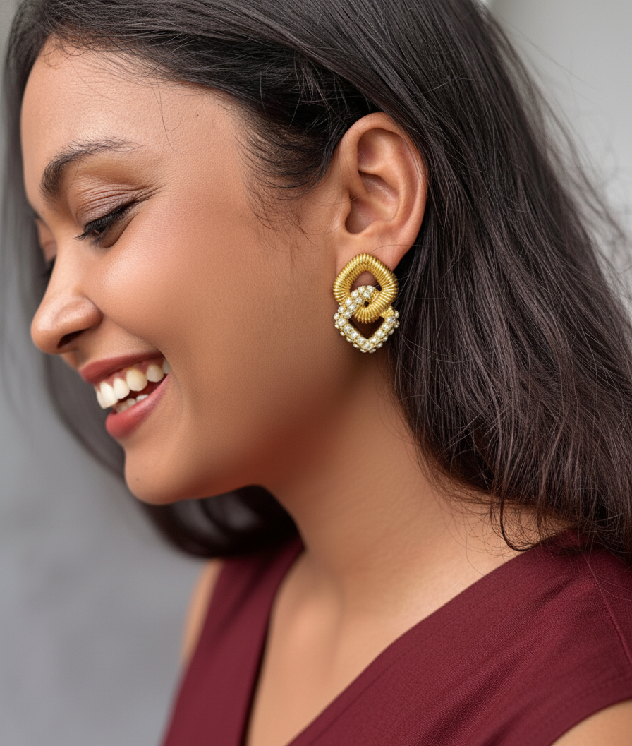 Zircon Square Earrings