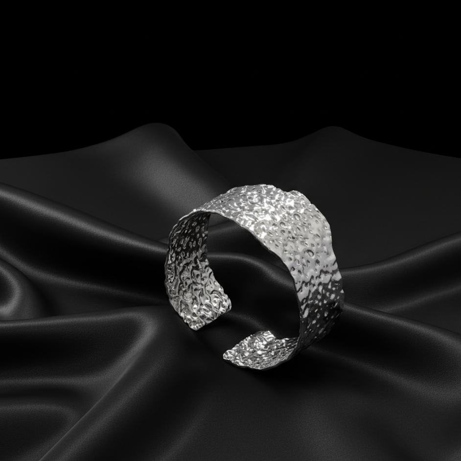 Hammered Wide Bracelet