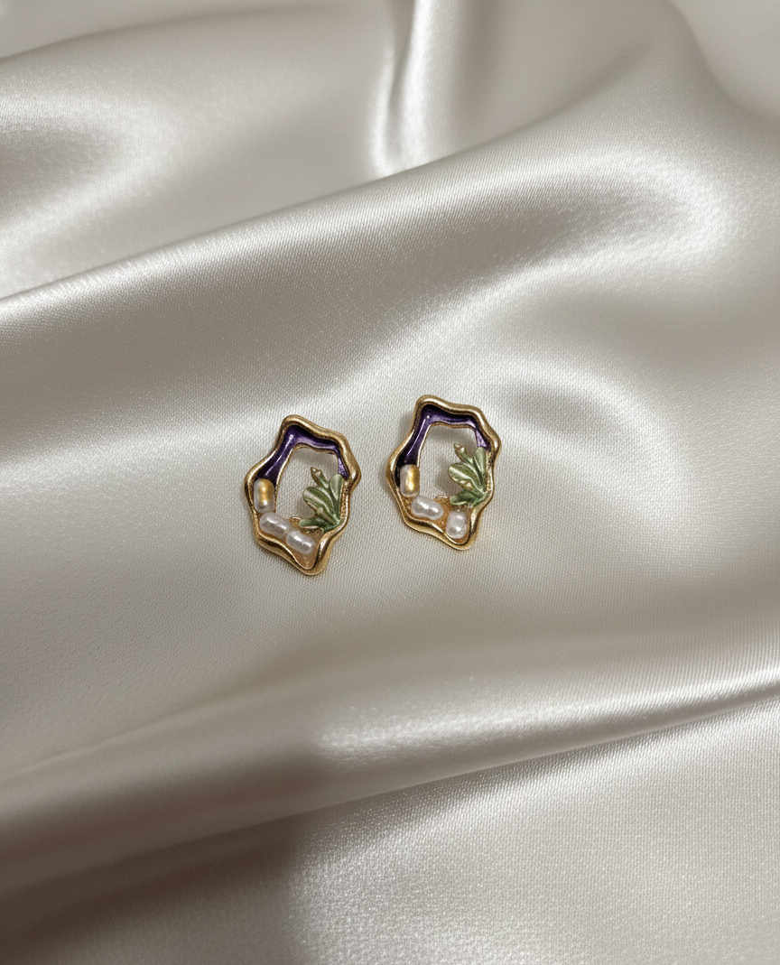 Pearl Petal Earrings