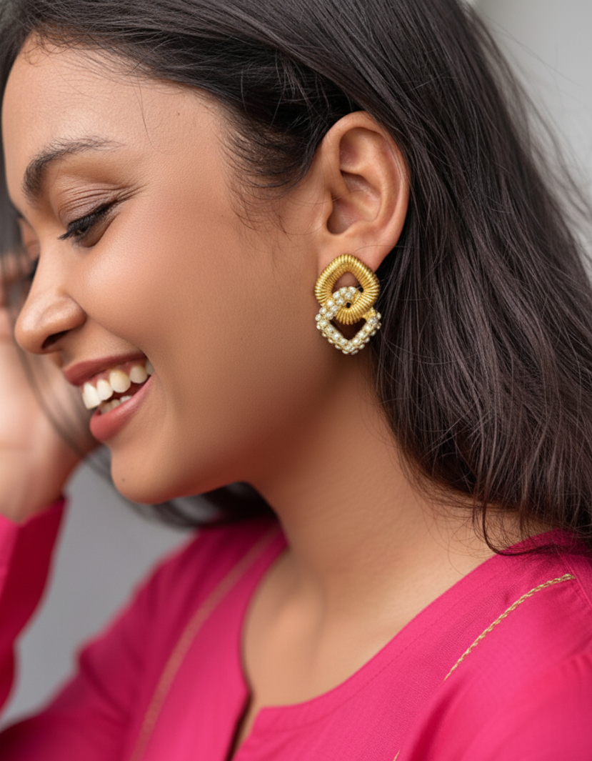 Zircon Square Earrings