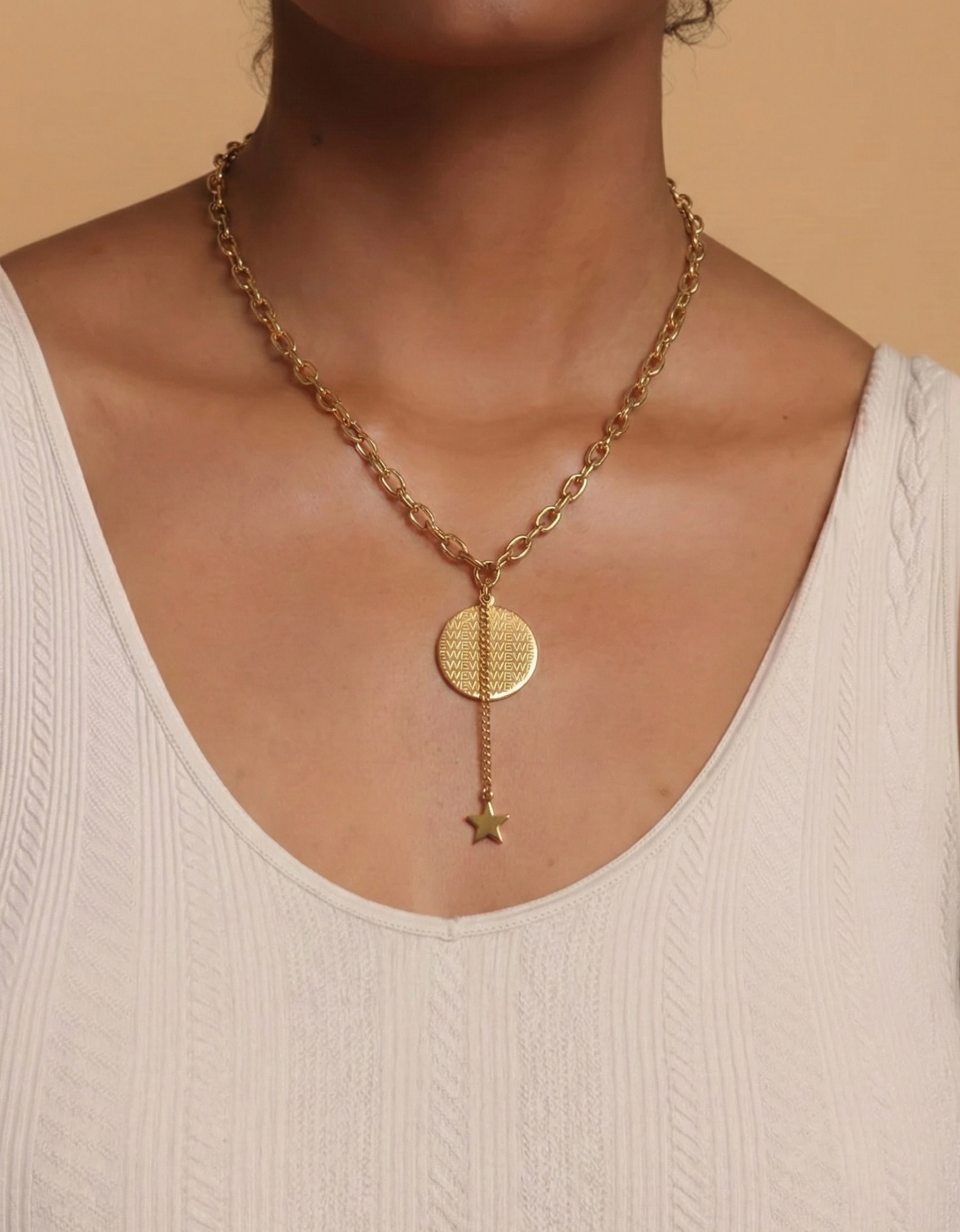 Celestial Drop Medallion Necklace
