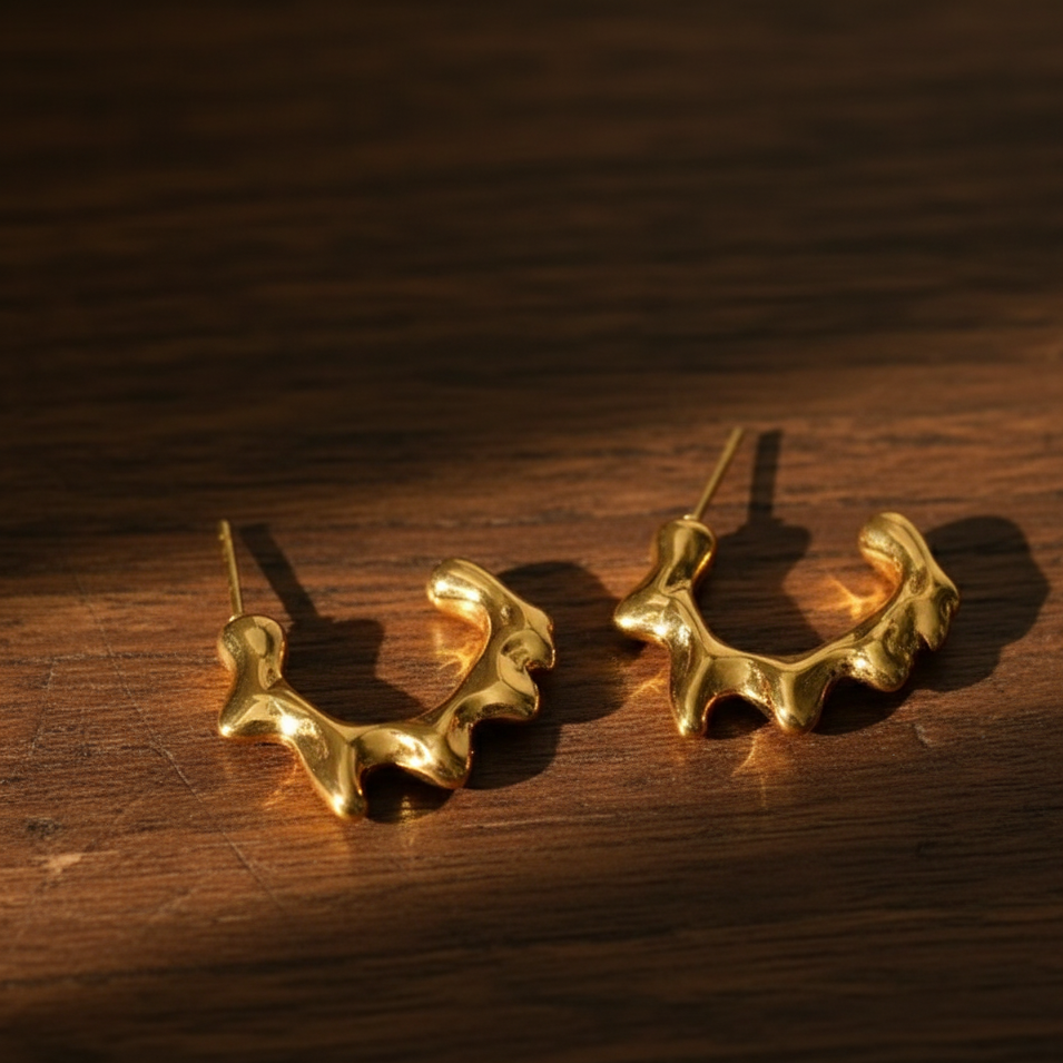 C-shaped Hoop Earrings