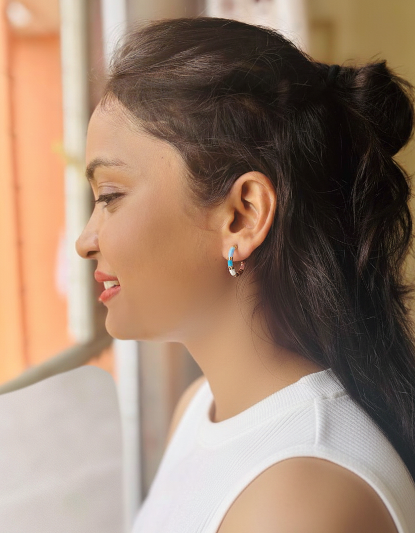 Round Alloy Hoop Earrings