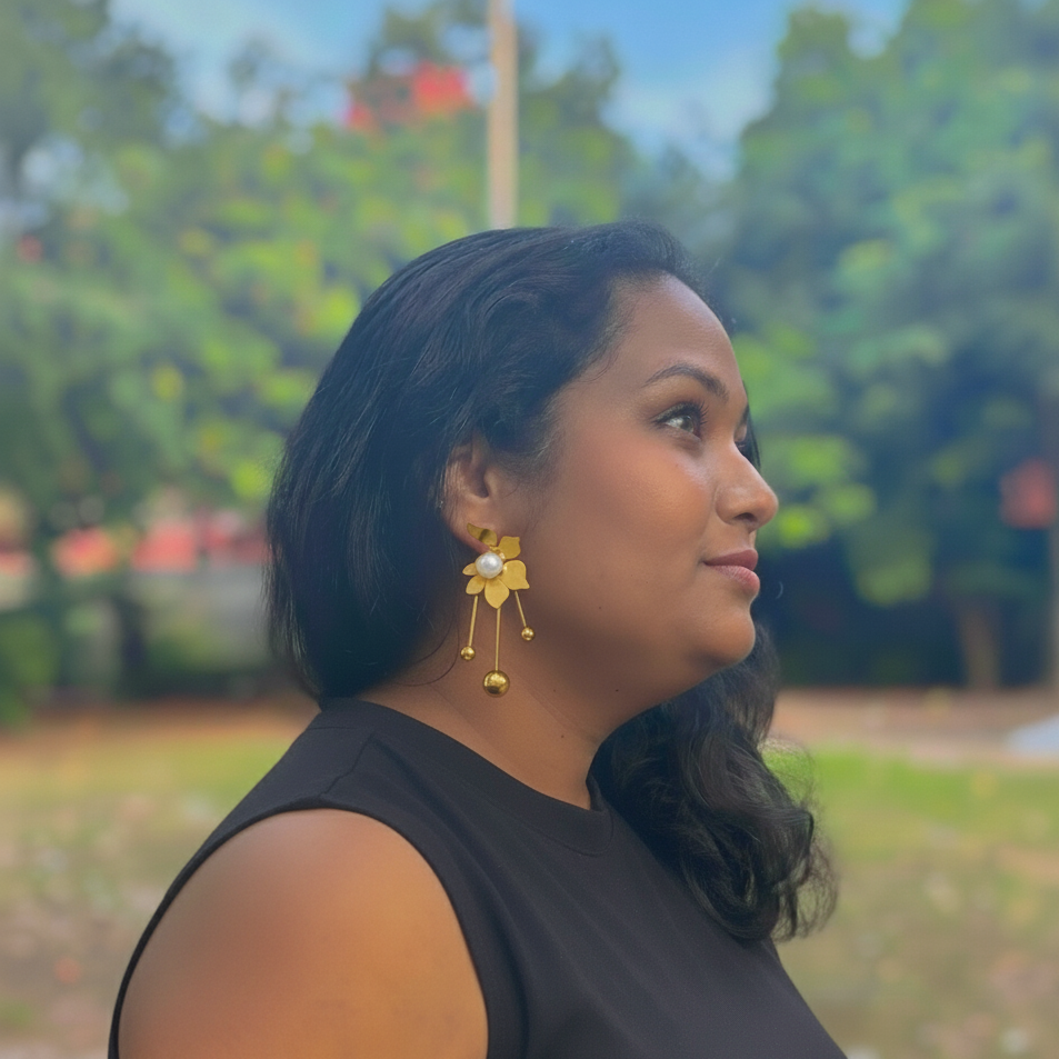 Floral Pearl Drop Earrings