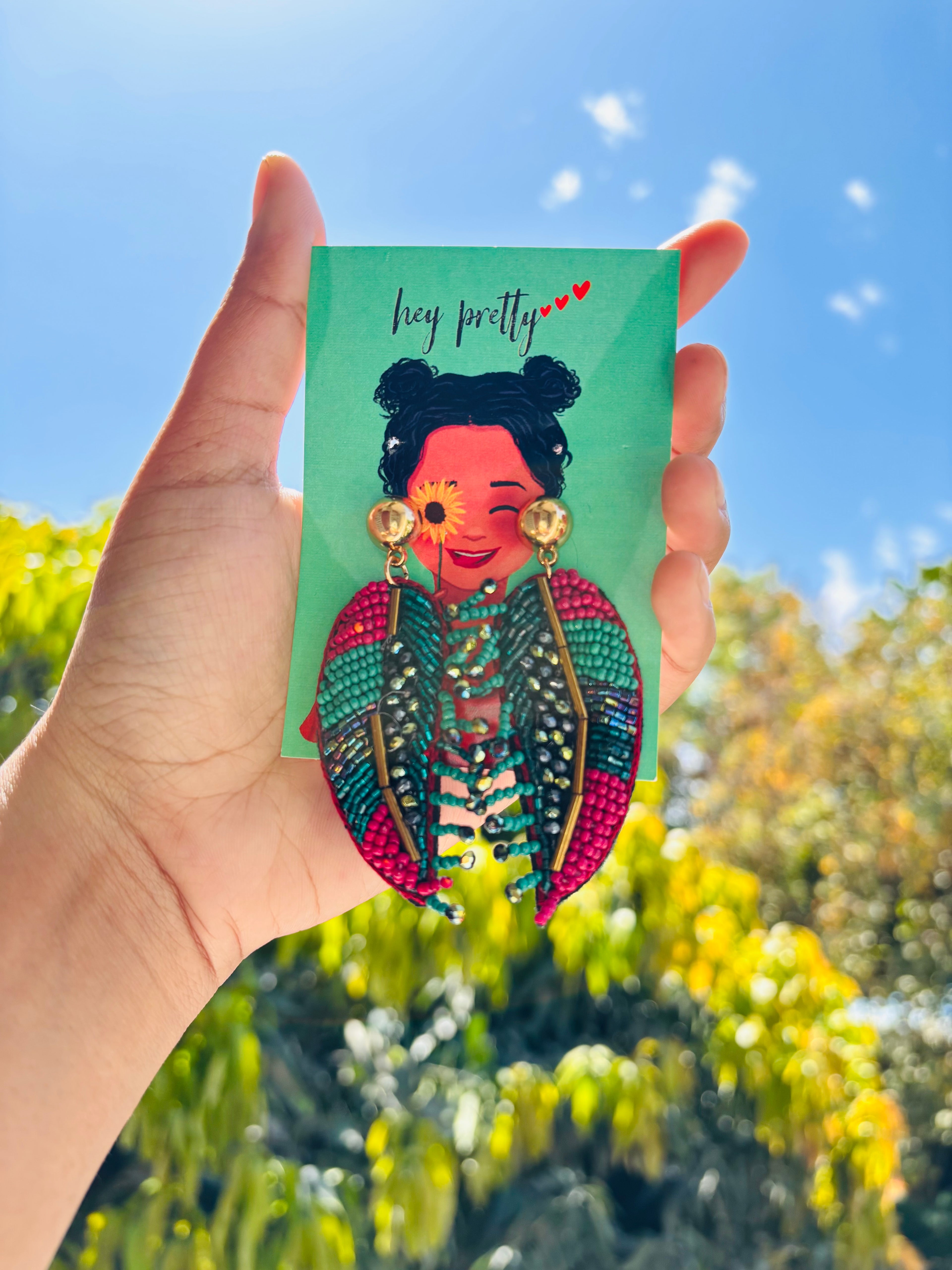 Leaf Beaded Earrings