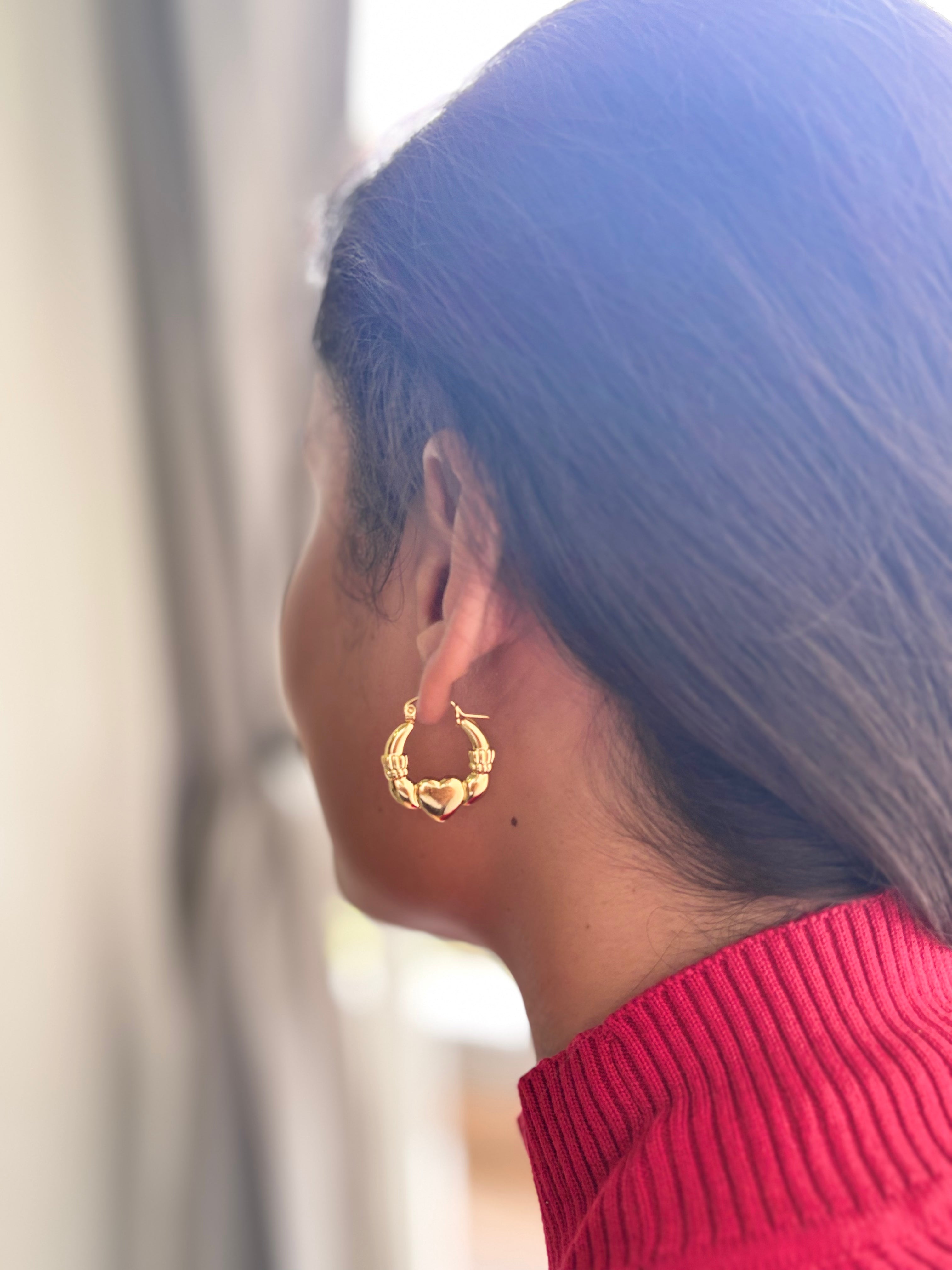 Heart Hooped Earring