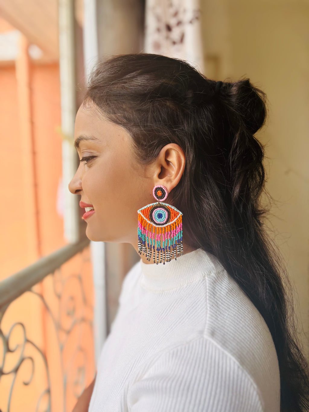 Colorful Evil Eye Earring