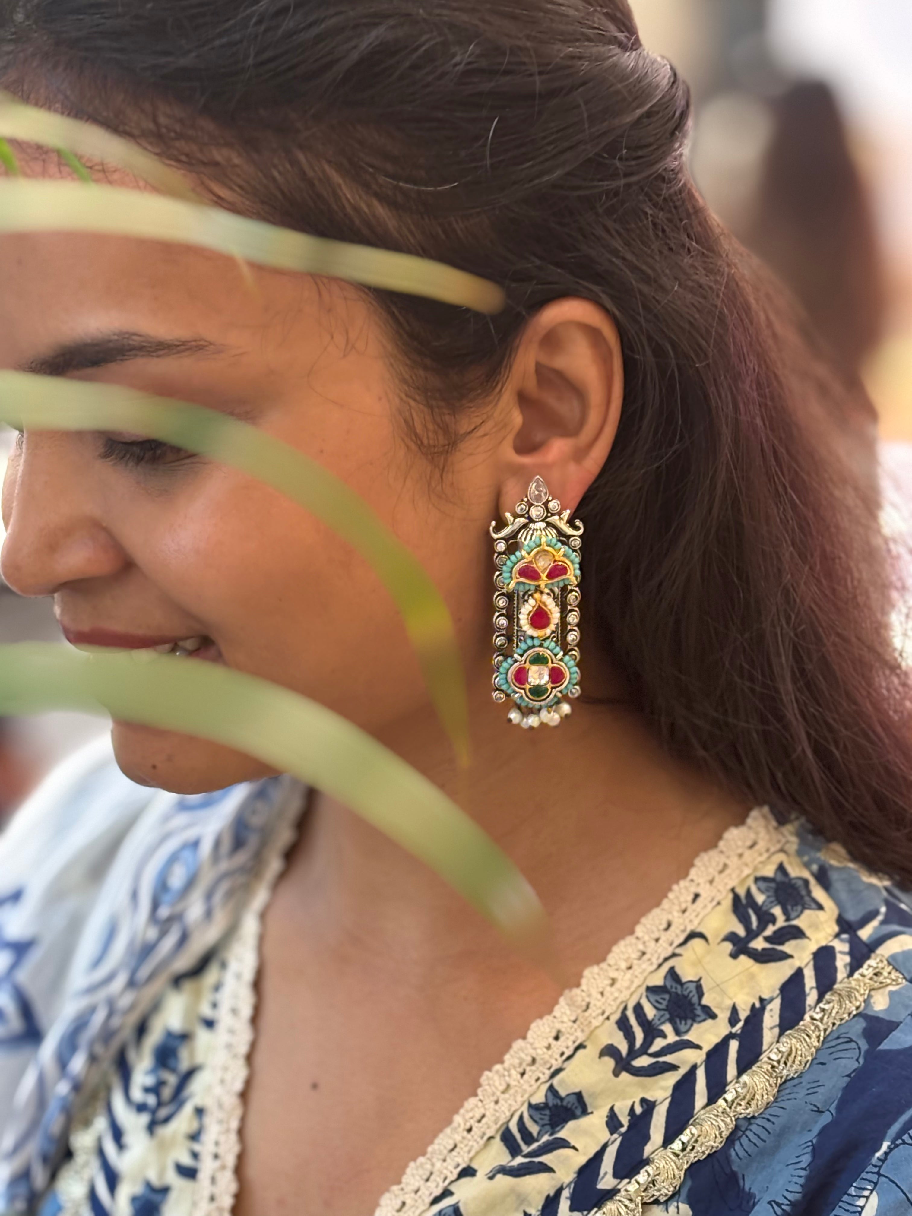 Mystic Meena Bar Earrings