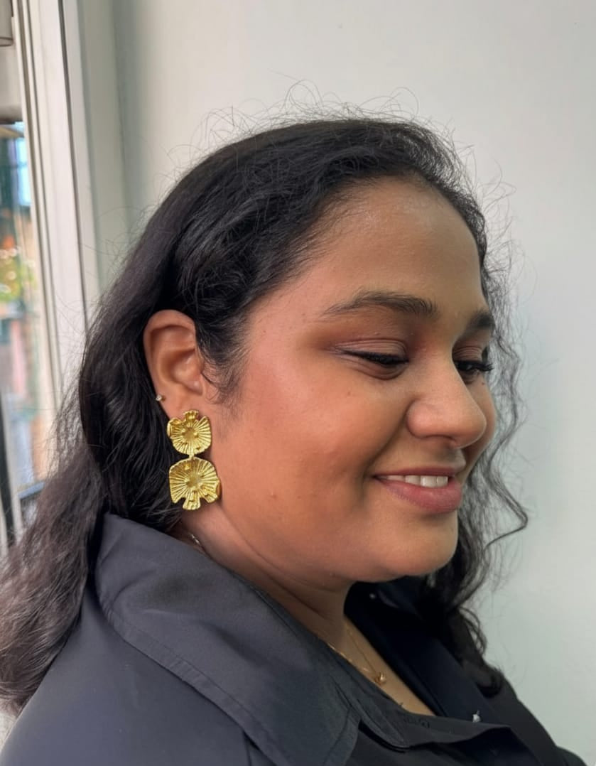 Floral Brass Earring