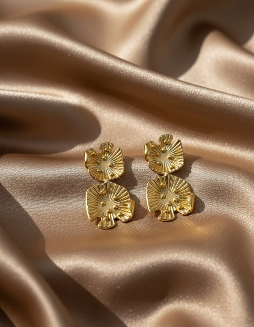 Floral Brass Earring