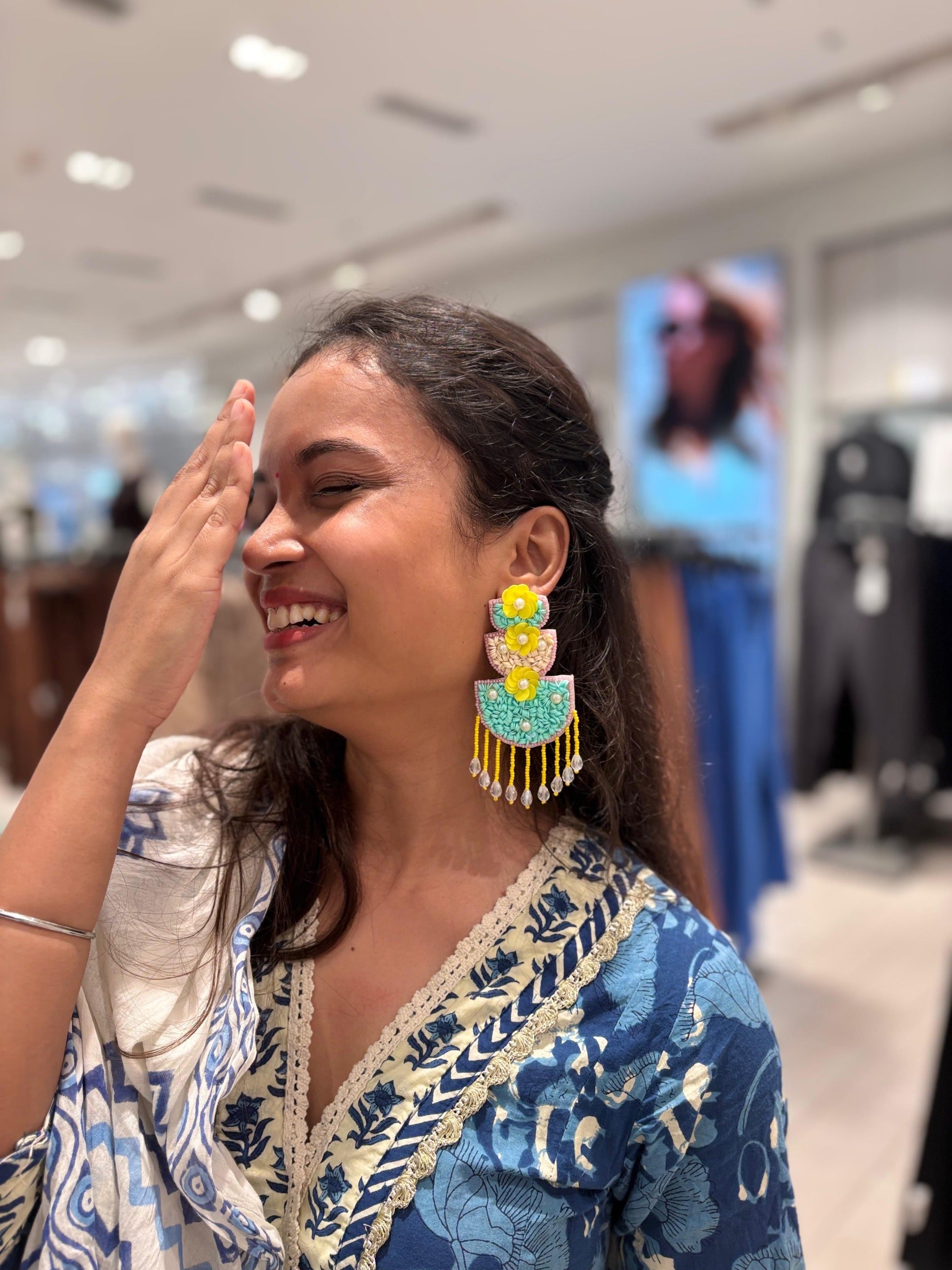 Pastel Petal Swing Earrings